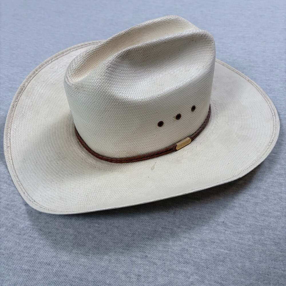 Stetson 8X Shantung Straw Western Cowboy Hat Size 7 1/8